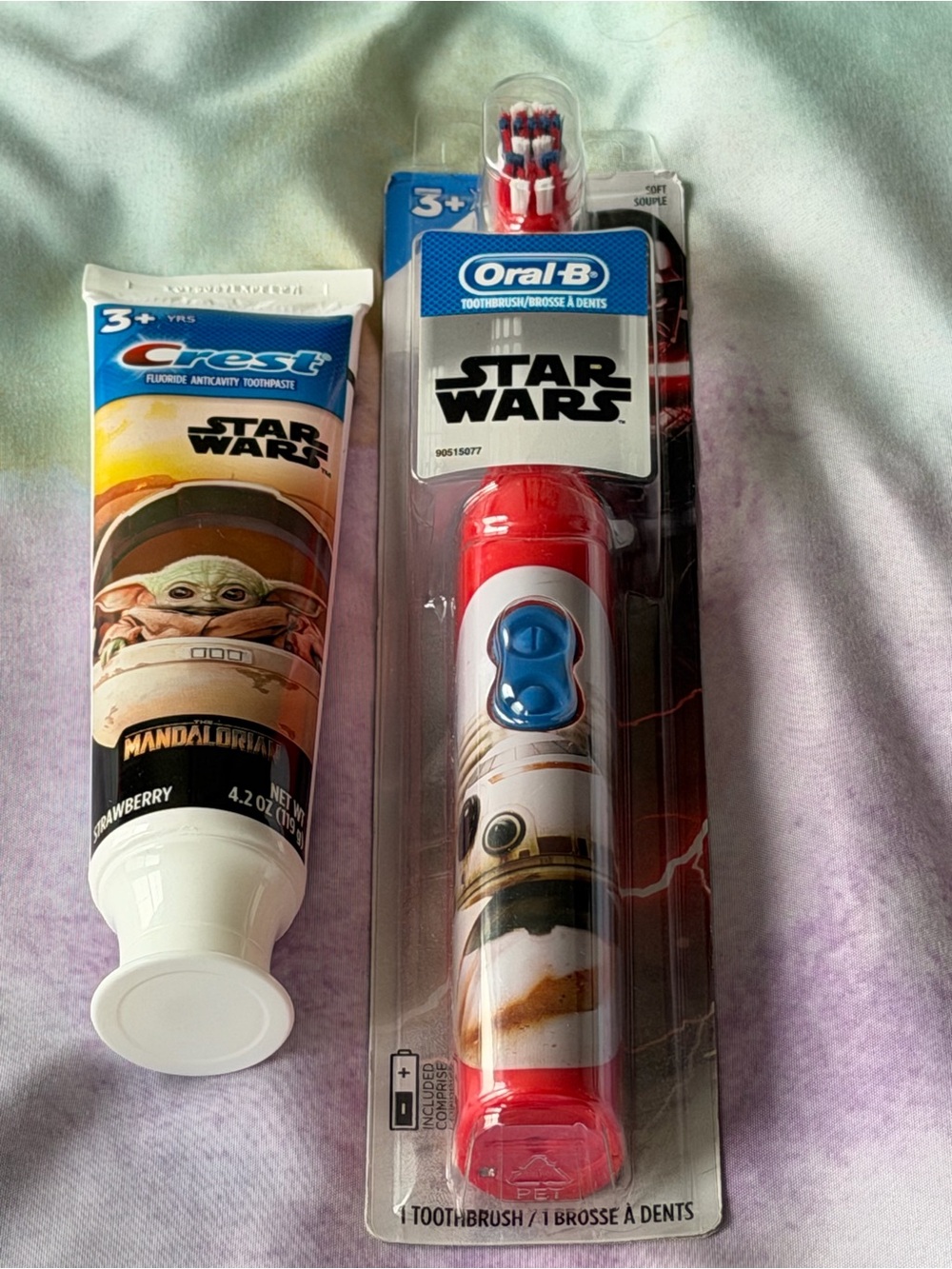 Brand new Star Wars, toothbrush, and toothpaste